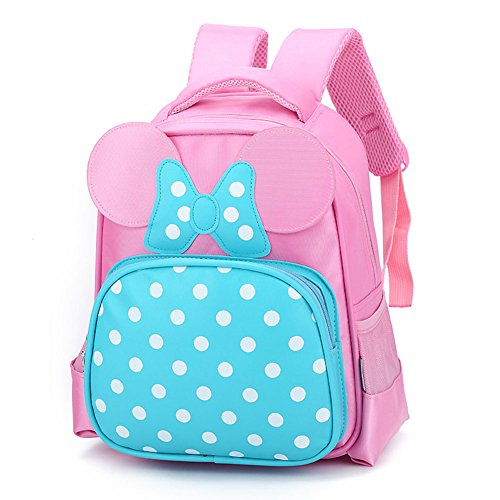 Lesley Ye Kids Backpack Polka Dot Carton School Cute Toddler Bags Butterfly (Pink)