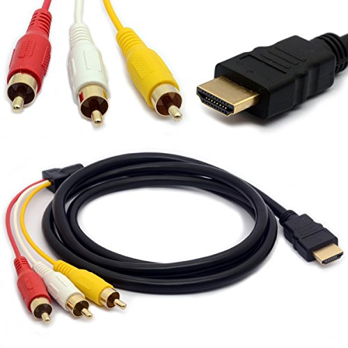 1.5M HDMI Male to 3 RCA Cable Audio Video AV Adapter Extension Code for TV HDTV DVD 1080P M/M Converter Goldplated Connector - Thumbnail 6