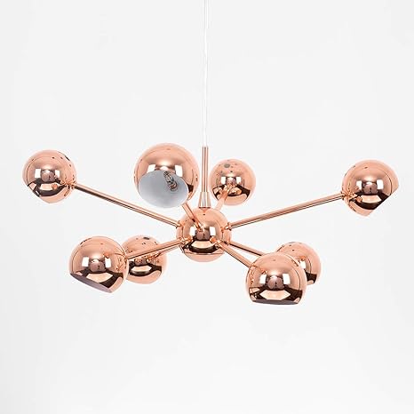 Modern 8 Way Cosmic Polished Copper Ceiling Light Fitting Amazon