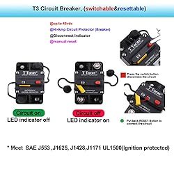 T Tocas Waterproof Hi-Amp 60A Circuit Breaker