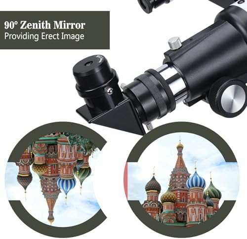 Telescópio para Adultos Iniciantes, 70 mm, 400 mm de abertura, suporte AZ completo, multicamada, refrator, telescópio tripé de viagem, adaptador de telemóvel (branco)