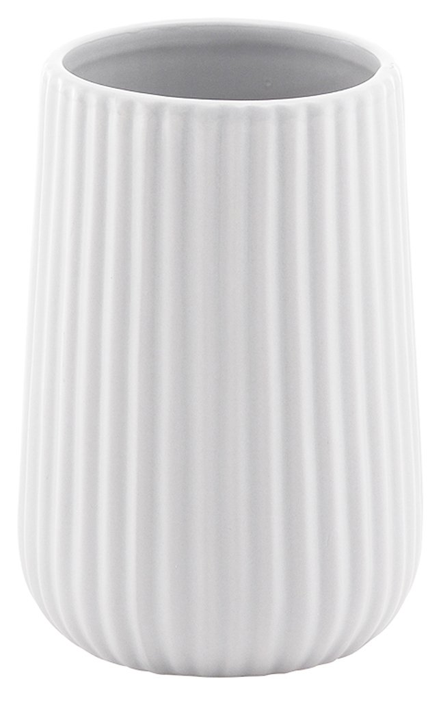 Gedy Marika portacepillos, Ceramic, White, 8 x 8 x 11.6