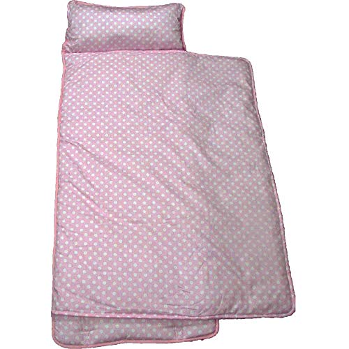 Ellie and Luke SoHo Toddler Cotton Nap Mat, Soft Pink Polka - Thumbnail 3