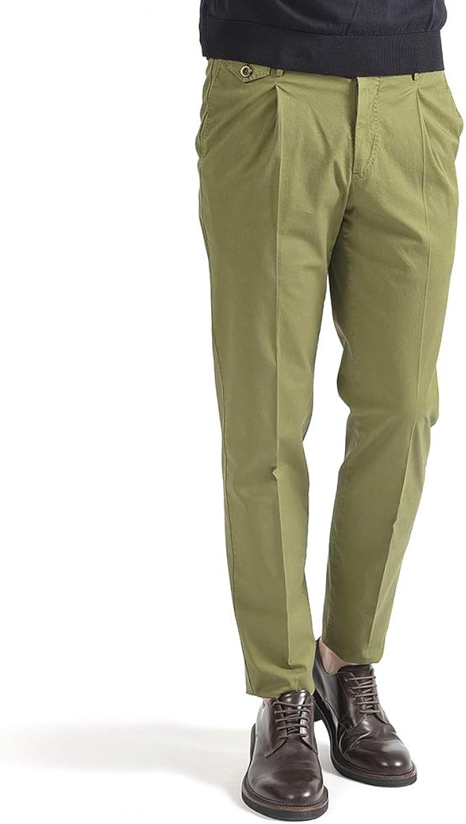 Amazon ピーティートリノ Gentleman Fit スラックス パンツ ワンタック メンズ ストレッチ コットン 無地 イタリア ブランド ビジネス カジュアル チノパン Pt01 B オリーブ 44 平行輸入品 ロングパンツ 通販