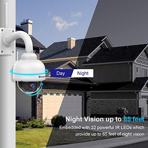 Dericam Outdoor PTZ WiFi Security Camera,1080P IP Surveillance CCTV Camera,Pan/Tilt/Zoom,4X Optical Zoom,Night Vision,Motion Detect,IP65 Weatherproof Pre-Instal 32G SD Card, White - Thumbnail 3