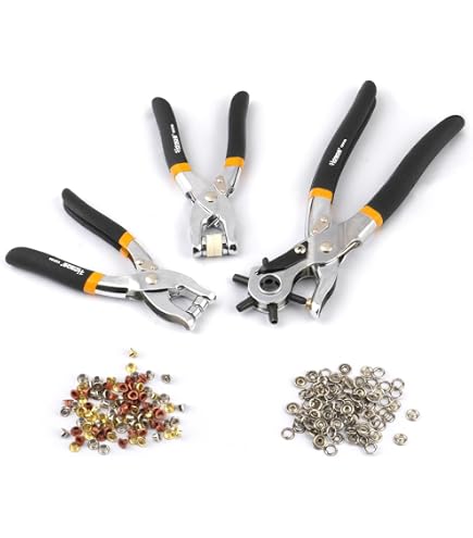 Leather Hole Punch Pliers Set – Manual Grommet & Snap Button Kit With 500 Ring Buckles, Perfect For Belts, Canvas, And DIY Crafts