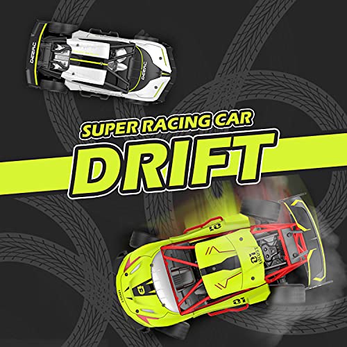 DEERC 287A 2 in 1 Auto-Sensing Remote Control Car, 15KM/H Racing Sport RC Cars with 2 Rechargeable Batteries for 60 Min, 1:20 Scale Vehicle Toy Hobby Car for Kids Teens Adults Gift