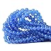 CHEAVIAN 45PCS 8mm Smooth Surface Blue Agate Round Loose Beads Energy Stone for Jewelry Making 1 Strand 15