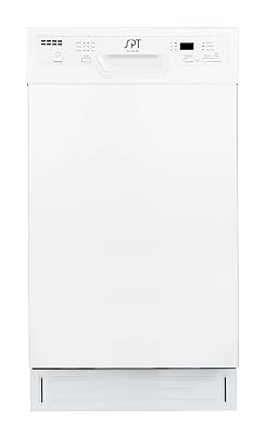 SPT SD-9254W 18″ Wide Built-In Dishwasher w/Heated Drying, ENERGY STAR, 6 Wash Programs, 8 Place Settings and Stainless Steel Tub – White