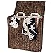 Designer Wicker Laundry Hamper with Divided Interior and Laundry Basket Bags - Espresso Water Hyacinth Hamper with Lid, Includes Two Removable Laundry Liners and Delicates Mesh Laundry Bag