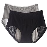 2 Pack Girl's Menstrual Period Leakproof Protective Panties & Women's Lace Postpartum Underwear & C-Section Briefs S-XL