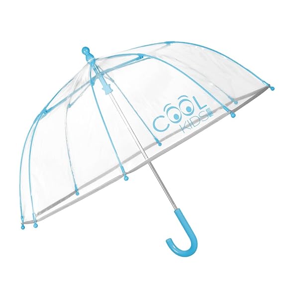 PERLETTI, Transparenter Kinderschirm unisex, hellblau, 3 bis 6 Jahre, Durchmesser 64 cm