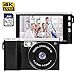 Dessports 24MP Digital Camera 4K Mini Point and Shoot 8X Zoom Camera 4.0Inches Touch Enable Anti-Shake HD Vlogging Video Camera for Youtube with Wide Angle Lens 16GB SD Card for Adults Outdoor Black