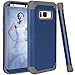 for Galaxy S8 case, PIXIU Shockproof Hybrid High Impact Hard Plastic Soft Silicon Rubber Armor Protective case Cover for Galaxy s8 2017 Release Navy Blue