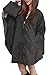 QZUnique Women's Waterproof Packable Batwing-sleeved Raincoat Rain Poncho Jacket Coat Hooded for Adults with Pockets