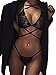 Women's Sexy Lingerie Babydoll Sleepwear Underwear Lace Dress G-String Nightwear (S) Black