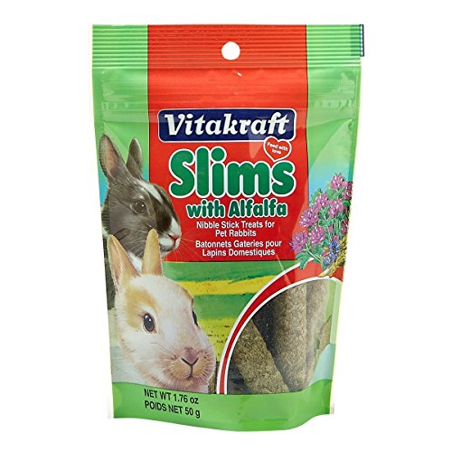 Vitakraft Pet Rabbit Slims with Alfalfa - Nibble Stick Treat, 1.76 Ounce Pouch