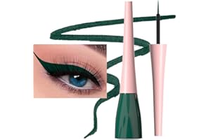 evpct 1Pcs Dark Green Liquid Eyeliner Waterproof Dark Green Eye Liners for Women, Eyes Wing Eyeliner Stamps Shapes Colored Eyeliner delineador de ojos a prueba de agua contra el agua blanco para ojos
