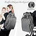 Diaper Bag Backpack Large Baby Nappy Changing Bags with Insulated Pockets and Stroller Straps, Multi-Function Neutral Travel Backpacks for Mom and Dad, Fashion Durable Water-Resistant Grey