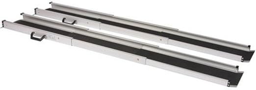 FabaCare Premium Teleskoprampen Aluminium, Friktionsbelag, Teleskop Rampe, Alurampen, Aluminiumrampe, 210 cm