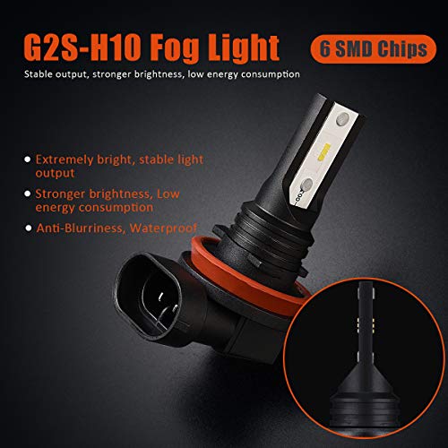 image for 9006/HB4 LED Fog Light Bulbs, Marsauto G2s Series Super Bright LED Fog