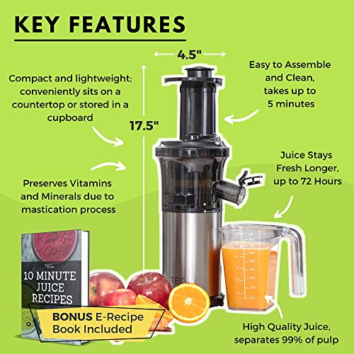 TEC Slow Masticating Juicer Machines Vegetable and Fruit Small Cold