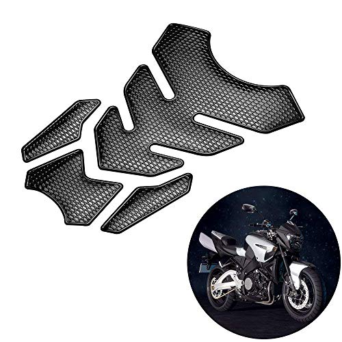 Gas Tank Protector Motorcycle Tank Pad, 3D Motorcycle Tank Sticker Protector Decal Gas Oil Fuel Tank Pad Protector Black for Suzuki Kawasaki Honda Yamaha Ducati