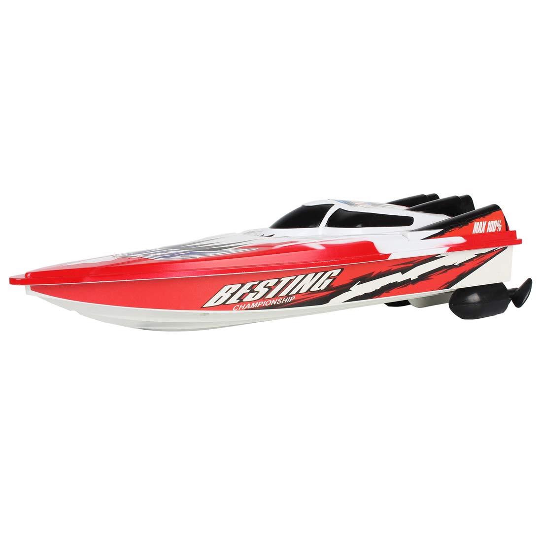 FeiWen Remote Control Boat 2.4Ghz High Speed Electric Racing RC Boat For Children and Adult (Red With battery)