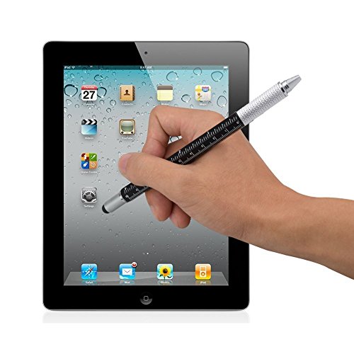 Multi-Word 6 in 1 Multi Function Tool Ballpoint Pen with Ballpoint, Ruler, Screwdriver, A Flat Head, Touch-Screen Pen (3 PCS,Black) - Thumbnail 2