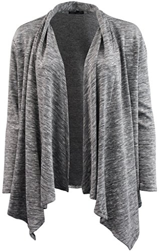 Women's Plus-Size Long Sleeve Open Up Drape Sweater Cardigan Cover Heather Grey 3X G160.27L-1 Women's Plus-Size Long Sleeve Open Up Drape Sweater Cardigan Cover Heather Grey 3X G160.27L-1