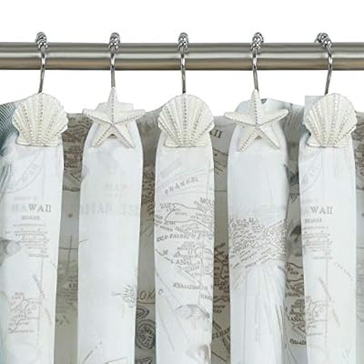 D DS CURTAIN Madamoiselle Decorative Shower Curtain Hooks,Roller Ring Balls Designed Hooks for Bathroom Curtains,Set of… 51wL q22BxL