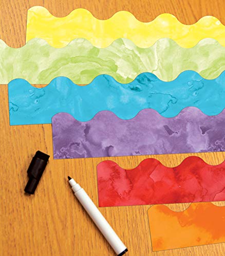 Celebrate Learning Watercolor Purple Scalloped Borders - Thumbnail 3