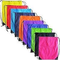 10 Colors Drawstring Backpack Bags Sack Pack Cinch Tote Sport Storage Polyester Bag for Gym Traveling (10 Colors)