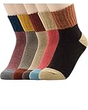 Zando Womens Fashion Printed Soft Wool Super Thick Warm Casual Winter Crew Socks