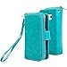 E LV Case for Galaxy S7 Case 2IN1 (CASE Cum Purse) PU Leather flip Wallet Bag Pouch Case Cover for Samsung Galaxy S7 - [Turquoise]