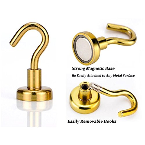 Youngneer Strong Magnetic Hooks 25LBS Multi-Colored Heavy Duty for Cruise Refrigerator Kitchen Powerful Metal Magnet Wreath Grill Tool Utility Hanger Dia 20mm Color 6 Pack