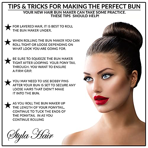 Styla Hair Black Magic Hair Bun Maker 4 Pack Large Foam Sponge Buns