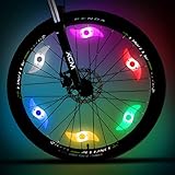 MACYWELL Bike Spoke Lights 6 Pack Led Bike Wheel Lights with Batteries Included Plus 6 Extra CR2032 Batteries Cycling Bicycle Decoration