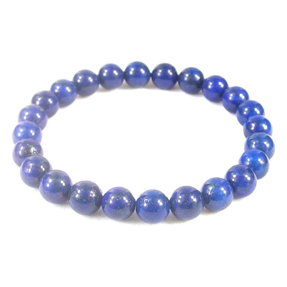 DHYANARSH Lapis Lazuli Beads Bracelet 8mm Certified Gorgeous Semi-Precious Gemstones Beaded Bracelet Unisex
