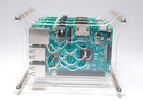 Raspberry-Pi-3-Four-4-Layer-Complete-Stackable-Dog-Bone-Case-Clear-Stack-Enclosure-Fits-Pi-3-2-3B-2B-B-A-B-A-by-Raspberry-Vine
