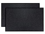Fasmov 2 Pack Indoor Outdoor Entrance Rug Floor Mats Shoe Scraper Doormat,20"x31.5"(Gray)