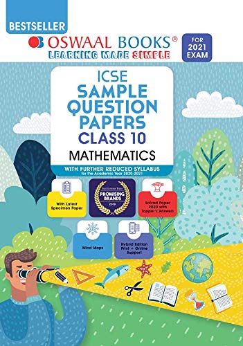 Oswaal ICSE Sample Question Papers Class 10 Mathematics Book (Reduced Syllabus for 2021 Exam)