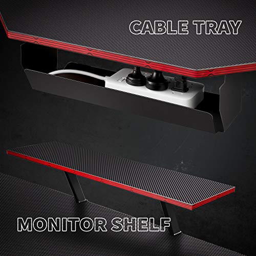 DESINO L Shaped Gaming Desk Computer Corner Desk PC Writing Table Gamer