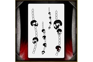 AIRSICK STENCILS Skull Chains 2 AirSick Airbrush Stencil Template
