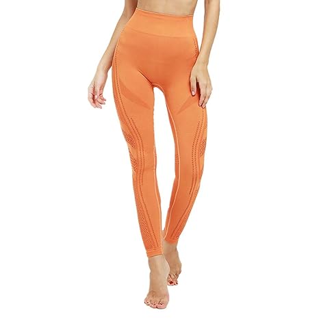 KUKICAT Damen Laufhose Sporthose Sport Leggings Tights Damen Poröse High-Taille-Hüfte Eng anliegender, elastischer Sport-Lauf