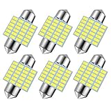 6pcs 31mm DE3175 DE3021 LED Light Bulbs for Car Interior Lights Map Dome Door Courtesy Light Bulbs-Earthland 31mm 1.25'' DE3021 DE3022 Festoon LED bulbs...
