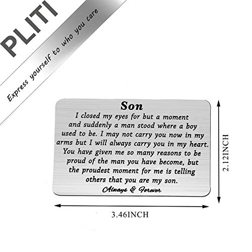 Pliti To My Son Wallet Card Proud Of You Gifts I Closed My Eyes For A Moment Engraved Wallet Card For Son For Men Closed Eye Son Pricepulse