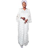 HD Women's African Style Bubu Dress Nigerian Luxury Lace Gown One Size