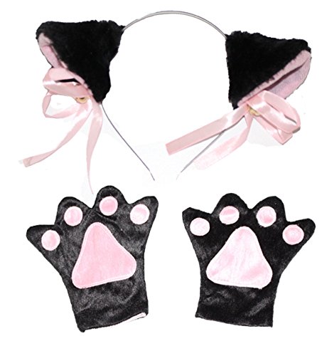 Halloween Costume Set Party Cosplay Dress up,Cute Costume for Kids Girls / Boys (Black Hair Band+Paws)