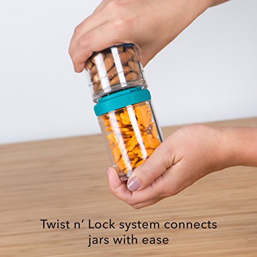 Whiskware Stackable Tritan Plastic Snack Pack, Teal